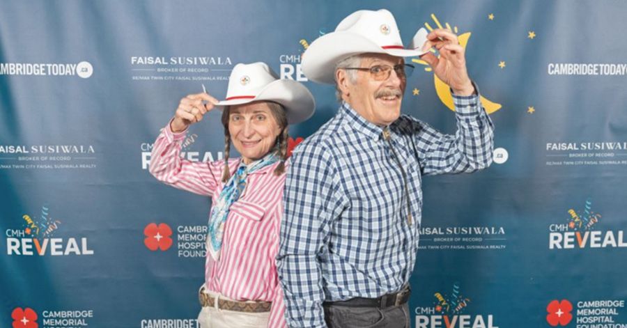 Two attendees at the Cambridge Memorial Hospital Foundation's annual CMHFReveal Gala