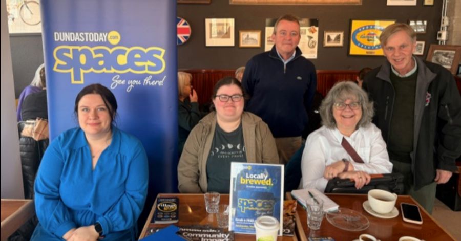 The DundasToday team greets community members at a recent coffee meet-up
