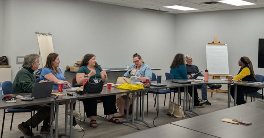 Group gathered in Orillia discussing community solutions