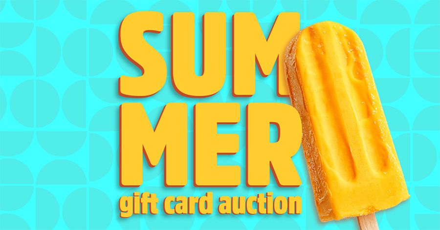 Graphic for the Summer Gift Card Auction