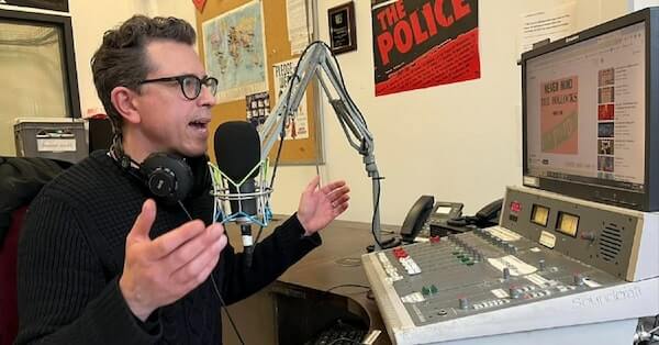 Mark Gentili speaks on-air at CKLU 96.7