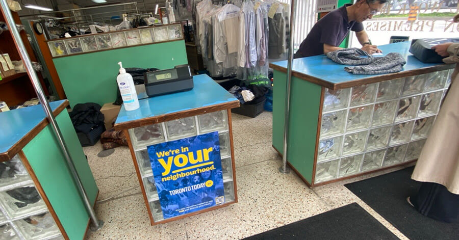 Hundreds of posters have been placed in local businesses across the downtown core letting people know how to sign up for THE downtown newsletter 