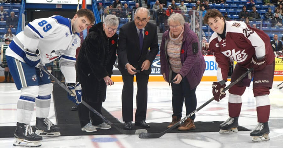 Abbas dropping the puck