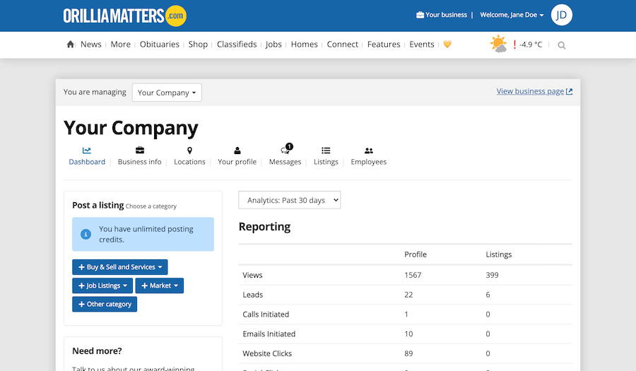 The brand new self-serve business dashboard