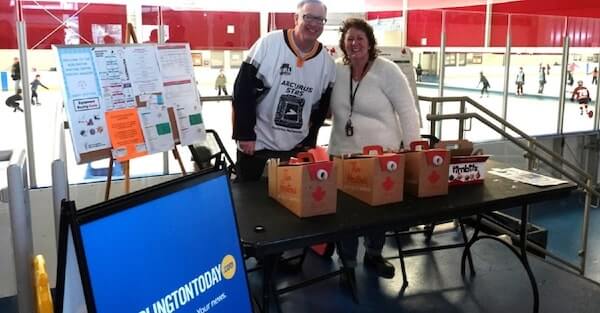 BurlingtonToday's Ted Lindsay and Liz O'Donnell welcomed dozens of families to the event