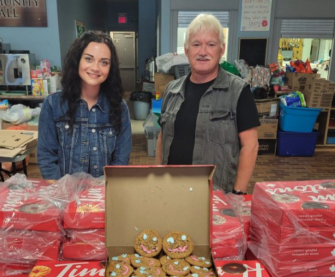 SooToday staffer Riley, delivering cookies to the local Soup Kitchen